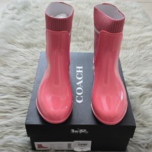 Coach Pink Rain Boots